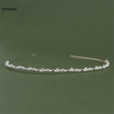 Karoliukai Plaukų juostelė Bowknot Plaukų lankelis Vestuvių plaukų aksesuarai Mados mergaičių kasdienės galvos juostos Paprastos nuotakos plaukų papuošalai Tiaras Bijoux