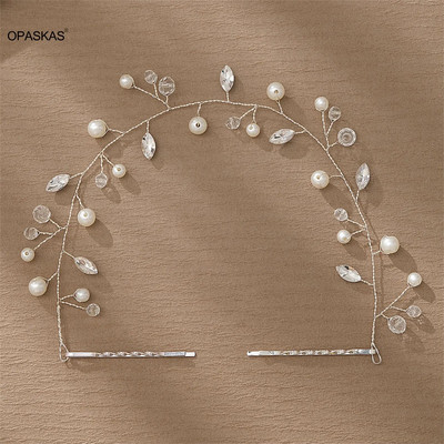 Lihtne juuksepael pulmajuukseaksessuaarid helmed kristallist tiaarad mood hõbedase värvi ballipeaehte pruudijuukse ehted naistele