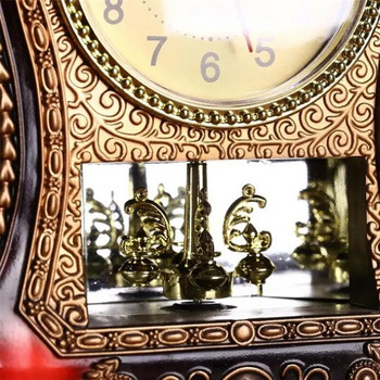 1PC 12 песни Античен часовник с форма на кула Настолни часовници Креативна класическа декорация Часовник с люлка Всекидневна ТВ шкаф Настолен часовник