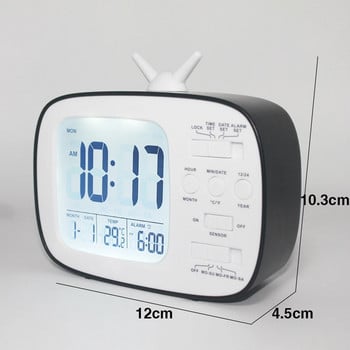 LCD Цифрово бюро Будилник Спалня Нощно шкафче Дрямка Светлина за събуждане Цифров часовник Термометър