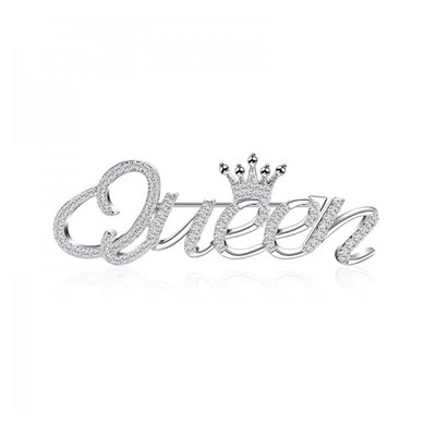 Rhinestone`i kuninganna prossid Kristallpross naistele kroonkirjad Pary Office Pross Pins Kingitused Uus mood naiste ülikond korsaat