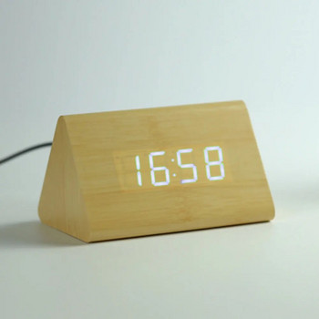1 τεμ. Ξύλινο ρολόι Ξύλινο Μοντέρνο Ξύλο Νέα έκδοση Ψηφιακό Ηλεκτρονικό Επιτραπέζιο Ρολόι LED Εμφάνιση ώρας για το σπίτι Παιδιά Υπνοδωμάτιο Γραφείο