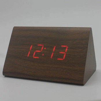 1 τεμ. Ξύλινο ρολόι Ξύλινο Μοντέρνο Ξύλο Νέα έκδοση Ψηφιακό Ηλεκτρονικό Επιτραπέζιο Ρολόι LED Εμφάνιση ώρας για το σπίτι Παιδιά Υπνοδωμάτιο Γραφείο