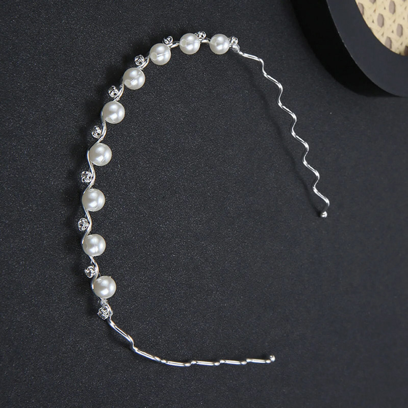 Lainelise kujuga peapaelad, metallist pärlitest juukserõngad, ehted naistele, lihtsad kristallist tiaarad, abielupulmade juuste aksessuaarid