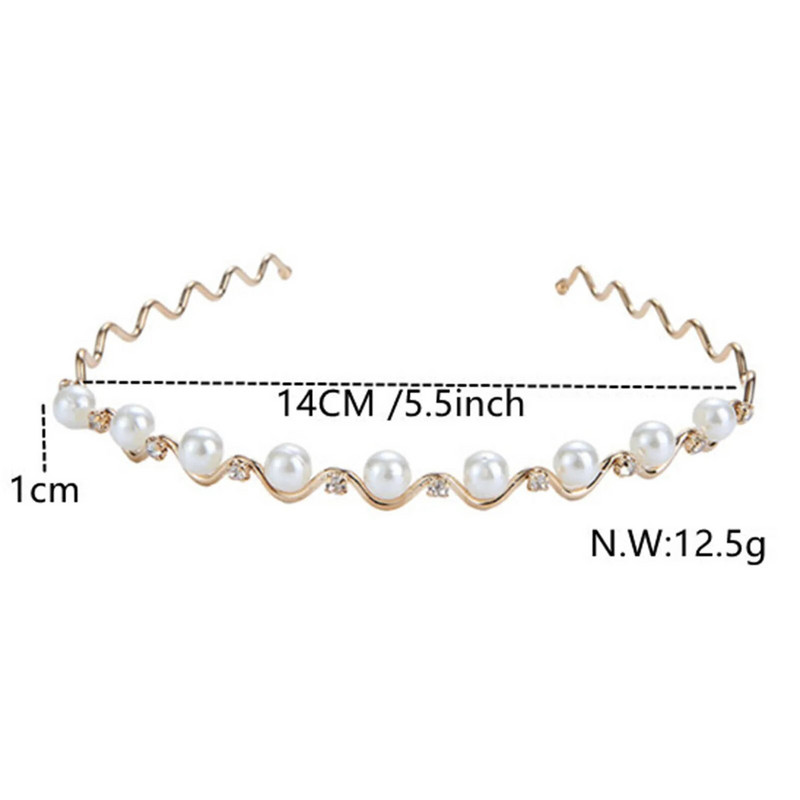 Lainelise kujuga peapaelad, metallist pärlitest juukserõngad, ehted naistele, lihtsad kristallist tiaarad, abielupulmade juuste aksessuaarid