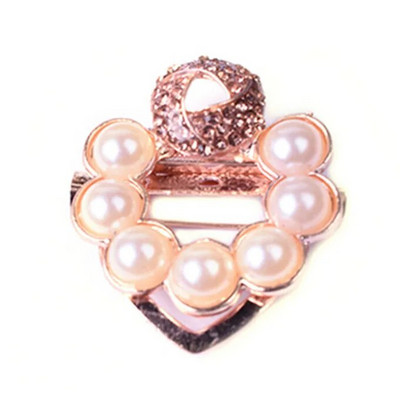 Karštai parduokite dvigubos paskirties širdies krištolinio akmens sagę Prabangiai imituoti perlų krištoliniai hidžabo segtukai Šalikai sagčių priedai Dovanų segtukai