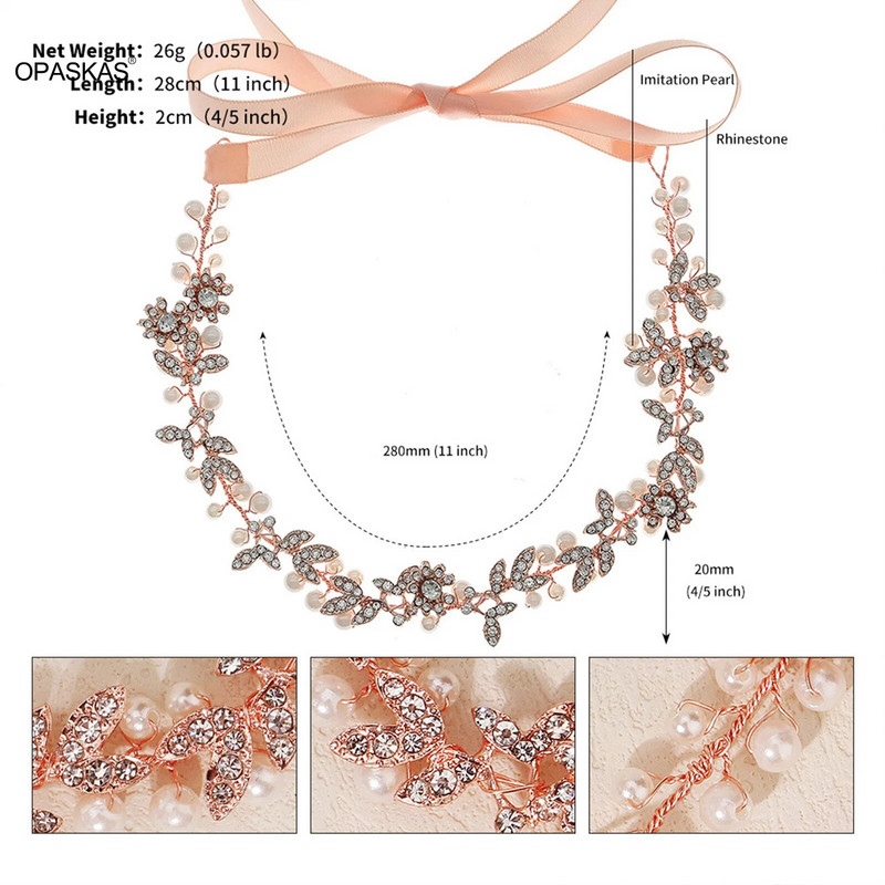 Bridal Flower Hairband 2023 New Tiara Headband Rose Golden Girl Headwear Prom Wedding Hair Στολίδι Στέμμα Δώρο για γυναίκες