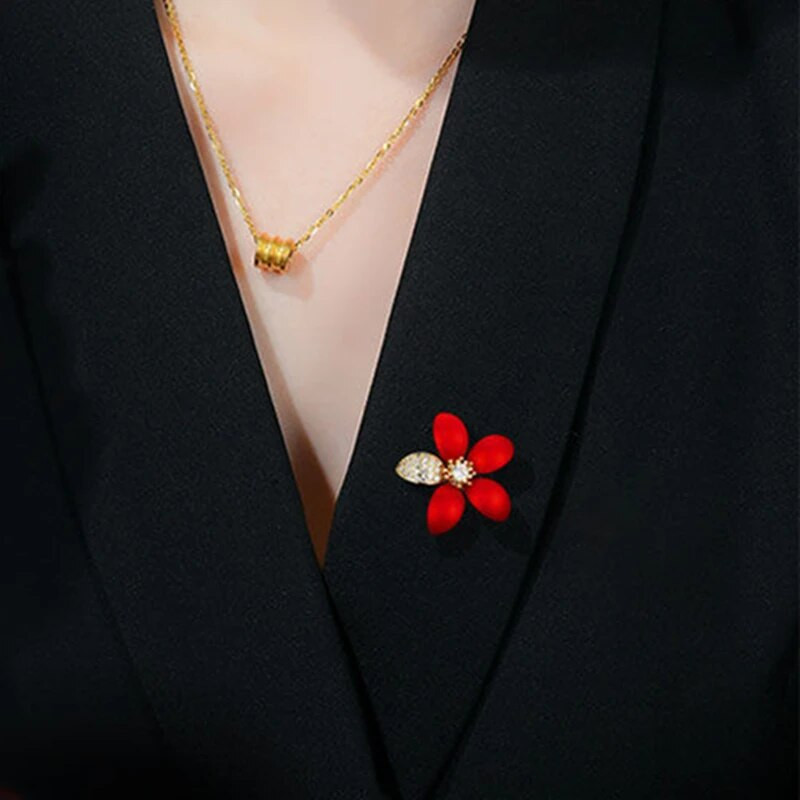 Armsad punased lillelised prossid naistele, tüdrukutele, väikesed kikisõlmed, prossid, nööpnõelad, pandlad, dekoratiivsed moe-ehted, riided aksessuaarid