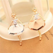 Hot Fashion Juvelierizstrādājumu vairumtirdzniecība Temperamenta Balets Meiteņu Karikatūra Metāla Stikla Kristāla Piespraudes Sievietēm Piespraudes Rotaslietas