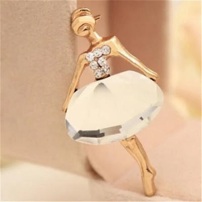 Hot Fashion Juvelierizstrādājumu vairumtirdzniecība Temperamenta Balets Meiteņu Karikatūra Metāla Stikla Kristāla Piespraudes Sievietēm Piespraudes Rotaslietas