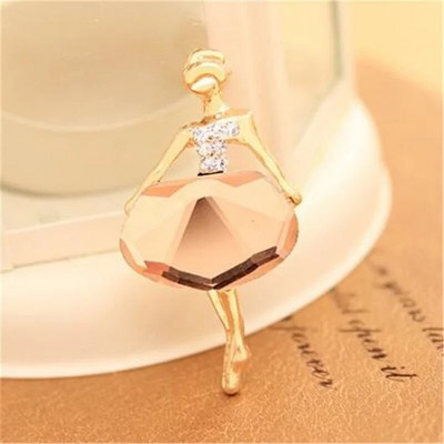 Hot Fashion Juvelierizstrādājumu vairumtirdzniecība Temperamenta Balets Meiteņu Karikatūra Metāla Stikla Kristāla Piespraudes Sievietēm Piespraudes Rotaslietas