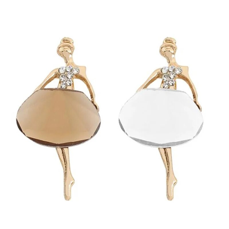 Hot Fashion Juvelierizstrādājumu vairumtirdzniecība Temperamenta Balets Meiteņu Karikatūra Metāla Stikla Kristāla Piespraudes Sievietēm Piespraudes Rotaslietas