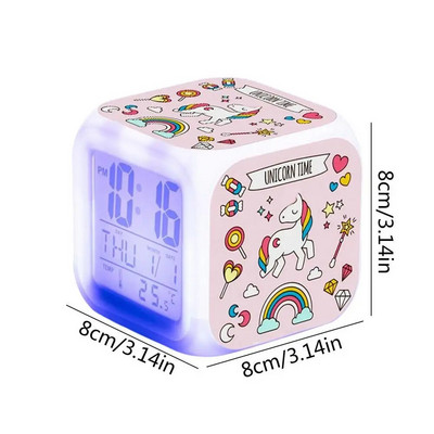 Animaciniai filmukai Vaikų žadintuvai Vaikų žadintuvai Kelių spalvų besikeičiantys LED naktiniai laikrodžiai Kambario apdaila berniukams ir mergaitėms