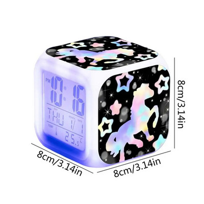Animaciniai filmukai Vaikų žadintuvai Vaikų žadintuvai Kelių spalvų besikeičiantys LED naktiniai laikrodžiai Kambario apdaila berniukams ir mergaitėms