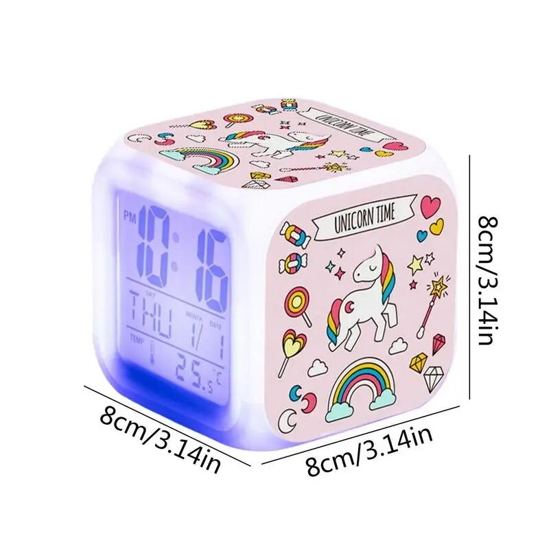 Animaciniai filmukai Vaikų žadintuvai Vaikų žadintuvai Kelių spalvų besikeičiantys LED naktiniai laikrodžiai Kambario apdaila berniukams ir mergaitėms