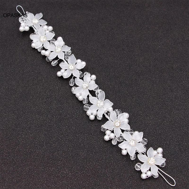 Ακρυλικά λουλουδάτα κορδέλες για τα μαλλιά Τιάρες Αξεσουάρ γάμου για γυναίκες Κρυστάλλινες κορδέλες κεφαλής με χάντρες Πριγκίπισσα Δώρα Queen Crowns