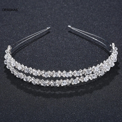 Temperament Traka za kosu Vjenčani dodaci za kosu Obruč za kosu sa vještačkim kamenčićima Dvostruki slojevi Tijare Vjenčići za maturalnu večer Sjajni nakit za kosu
