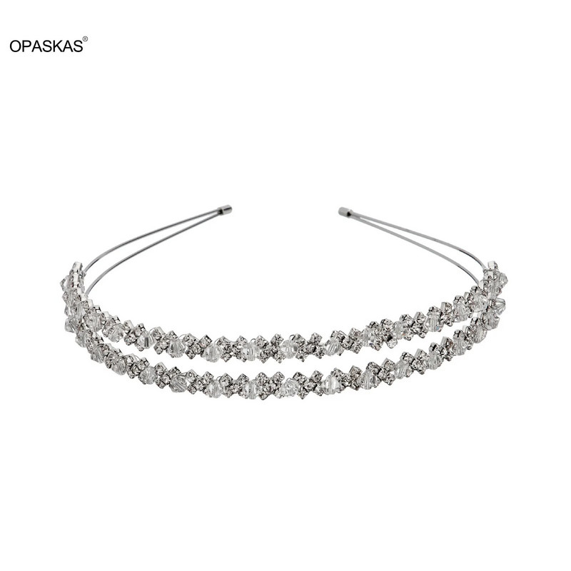 Temperament Traka za kosu Vjenčani dodaci za kosu Obruč za kosu sa vještačkim kamenčićima Dvostruki slojevi Tijare Vjenčići za maturalnu večer Sjajni nakit za kosu