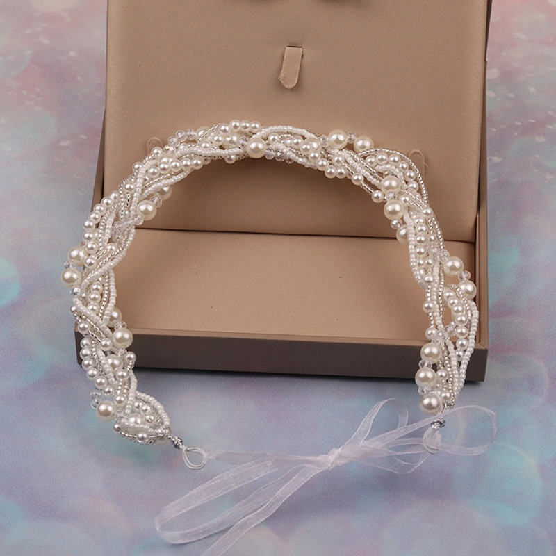 Naiste pärlitest juuksepael Pulmajuukseaksessuaarid Haldjakristallpeapaelad Elegantsed Tüdrukud Tiaarad Printsessi Juukserõngad Abielu Ehted