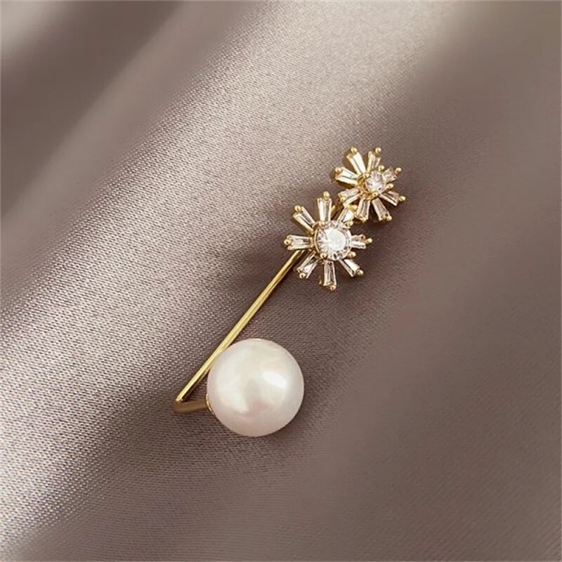 Jednostavna imitacija bisera, broš, igla, vještački dijamant, trokut, cvjetni broševi, ženski modni kardigan, odjeća, sigurnosna igla, nakit, darovi
