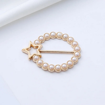 Korėjos imitacija perlų žvaigždė sagė šilkas skara sagtis apvali sagės skara žiedas užsegimas šalikai Užsegimo mazgai marškinėlių priedai