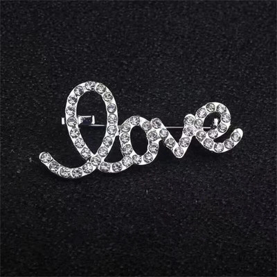 Mielos raidės sagės Smeigtukai Kalnų krištolinis meilės sagė moterims Merginos Suknelės Dekoravimas Moterys Vestuvinės mados papuošalai Dovanos