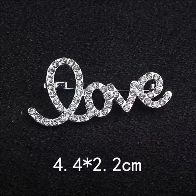 Mielos raidės sagės Smeigtukai Kalnų krištolinis meilės sagė moterims Merginos Suknelės Dekoravimas Moterys Vestuvinės mados papuošalai Dovanos