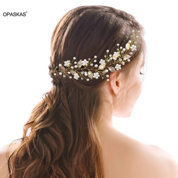 Булчинска лента за коса Диадеми Сватбени аксесоари за коса Кристална принцеса Парти шапка Елегантна корона за момичета Фея Бижута за коса