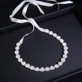 Naiste juuksepael pulmajuuste aksessuaarid on lihtne kristallist peapael lindiga Mood Pruudijuukseehted 2023 Uus peakate