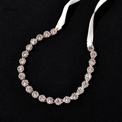 Naiste juuksepael pulmajuuste aksessuaarid on lihtne kristallist peapael lindiga Mood Pruudijuukseehted 2023 Uus peakate