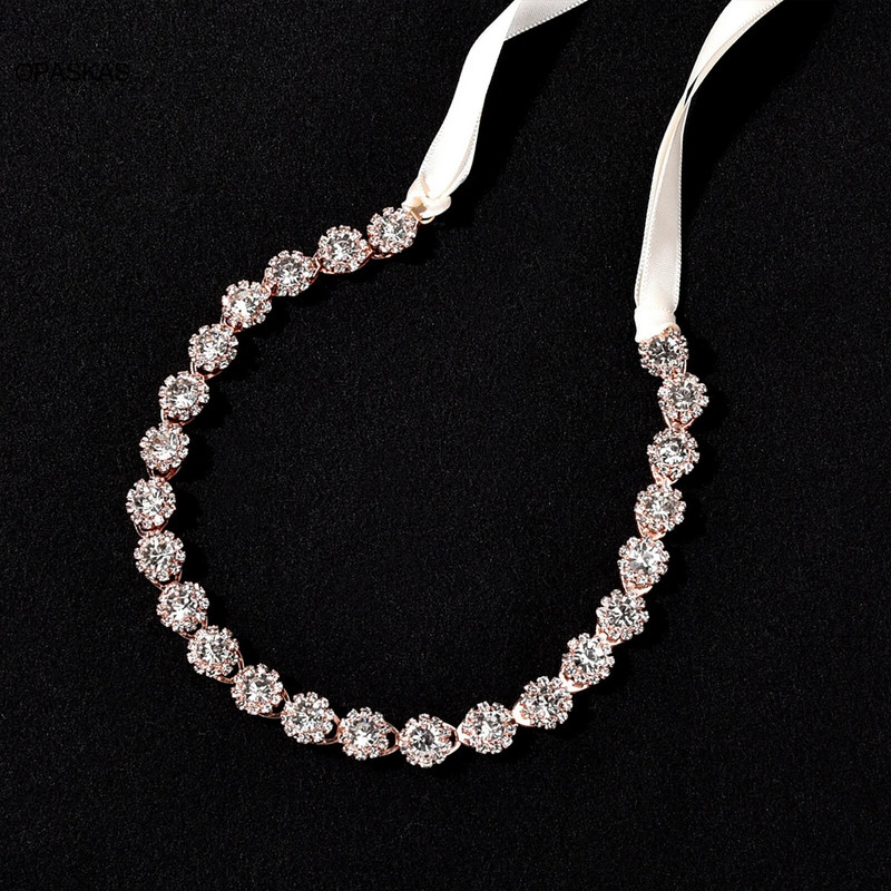 Naiste juuksepael pulmajuuste aksessuaarid on lihtne kristallist peapael lindiga Mood Pruudijuukseehted 2023 Uus peakate