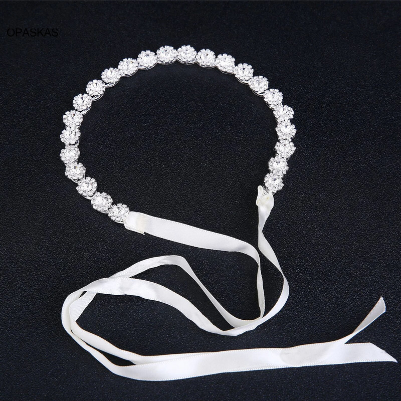 Naiste juuksepael pulmajuuste aksessuaarid on lihtne kristallist peapael lindiga Mood Pruudijuukseehted 2023 Uus peakate