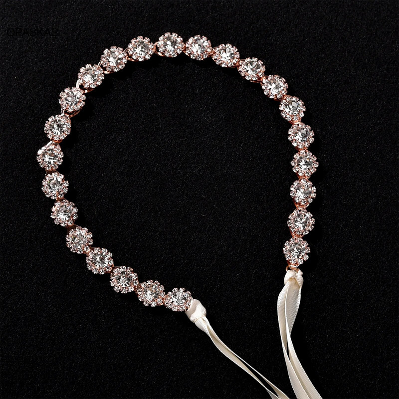 Naiste juuksepael pulmajuuste aksessuaarid on lihtne kristallist peapael lindiga Mood Pruudijuukseehted 2023 Uus peakate