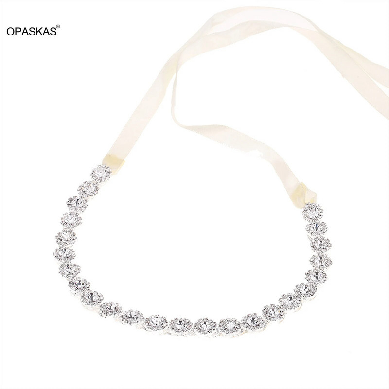 Naiste juuksepael pulmajuuste aksessuaarid on lihtne kristallist peapael lindiga Mood Pruudijuukseehted 2023 Uus peakate