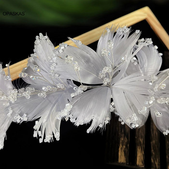 Μεταξωτό λουλουδάτο χτένισμα Τιάρα Νυφικό κόσμημα για κορίτσια Κρυστάλλινη φουρκέτα Αξεσουάρ για τα μαλλιά γάμου Στέμμα γενεθλίων για γυναίκες