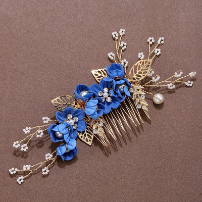 Pruudi pulmapeakate Sinine Lilla Roosa Valge Väike Värske Insert Kamm Juuksekamm Tüdrukutele Pruutneitsi Juukseaksessuaarid Peakate.