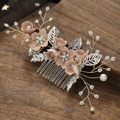 Pruudi pulmapeakate Sinine Lilla Roosa Valge Väike Värske Insert Kamm Juuksekamm Tüdrukutele Pruutneitsi Juukseaksessuaarid Peakate.