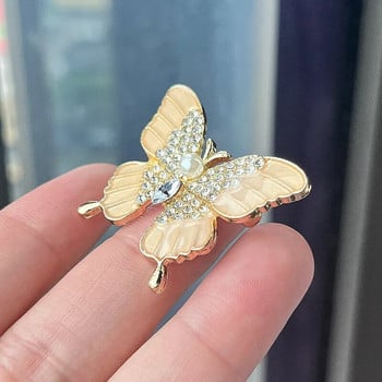 Crystal Butterfly Καρφίτσα Animal Rhinestone Καρφίτσες Καρφίτσες Αξεσουάρ κοστούμι μόδας Γυναικείο κορσάζ ρούχα Κοσμήματα Δώρο Νέες εκπτώσεις