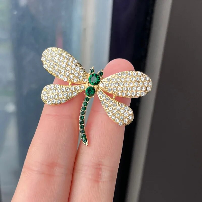 Vintage Dragonfly prossid naistele Mood Crystal Pross Pross Pin Kleit Mantel Aksessuaarid Armsad Loomade Ehted Kingitused 2023 Uus