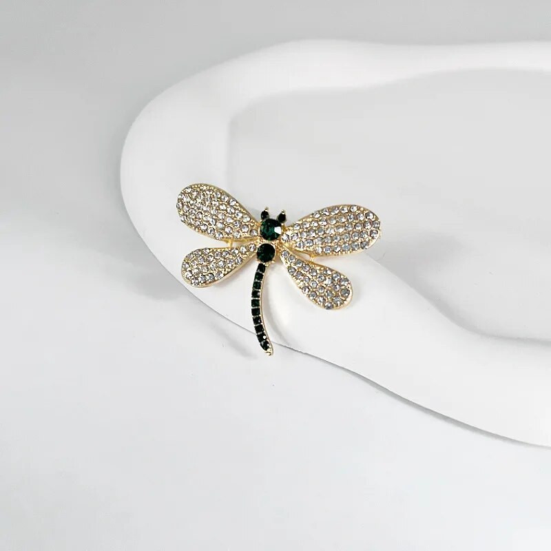 Vintage Dragonfly prossid naistele Mood Crystal Pross Pross Pin Kleit Mantel Aksessuaarid Armsad Loomade Ehted Kingitused 2023 Uus