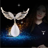 Uued Crystal Angel Wings Pross Pins Opal Water Drop Prossid Naistele Klassikalised Ehted Riietusnõelad Aksessuaarid Peokink