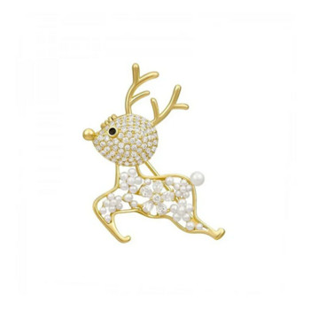 Χαριτωμένο Elk Deer Καρφίτσες για Γυναικείες Κρυστάλλινες καρφίτσες καρφίτσας ζώων Κοστούμι γραφείου για πάρτι Κορσάζ Αξεσουάρ ρούχων Χριστουγεννιάτικο δώρο