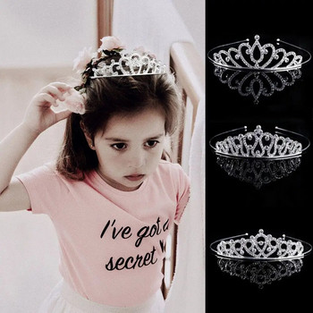 Детски диадеми и корони Лента за глава Детски момичета Булчинска кристална корона Аксесоари за сватбено парти Бижута за коса Орнаменти Шапки