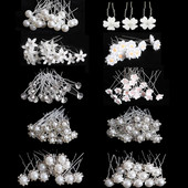 20 tk U-kujuline pin Metal Barrette Clip Pruudi juuksenõelad Rhinestone Pearl Naiste juuste aksessuaarid Pulmasoengu kujundamise tööriistad