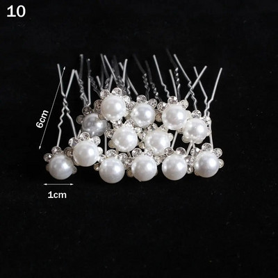 20 tk U-kujuline pin Metal Barrette Clip Pruudi juuksenõelad Rhinestone Pearl Naiste juuste aksessuaarid Pulmasoengu kujundamise tööriistad