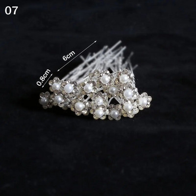 20 tk U-kujuline pin Metal Barrette Clip Pruudi juuksenõelad Rhinestone Pearl Naiste juuste aksessuaarid Pulmasoengu kujundamise tööriistad