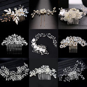 Mix Style Elegant Crystal Pearl Lille Juukseehted Pulmajuukseaksessuaarid Juuksekamm Pruudi tiaara juuksekaunistused Hulgimüük