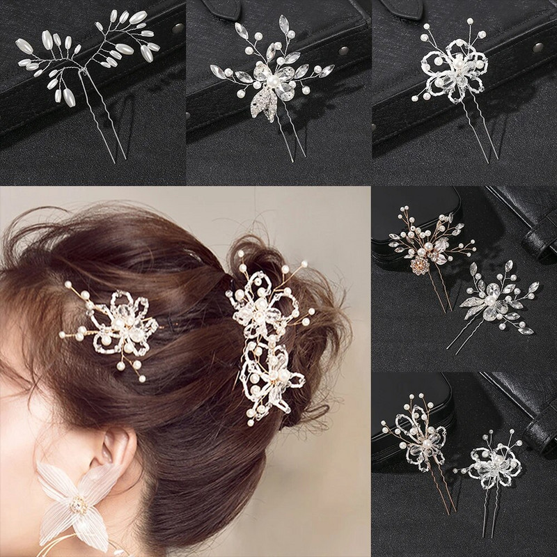 Mix Style Elegant Crystal Pearl Lille Juukseehted Pulmajuukseaksessuaarid Juuksekamm Pruudi tiaara juuksekaunistused Hulgimüük