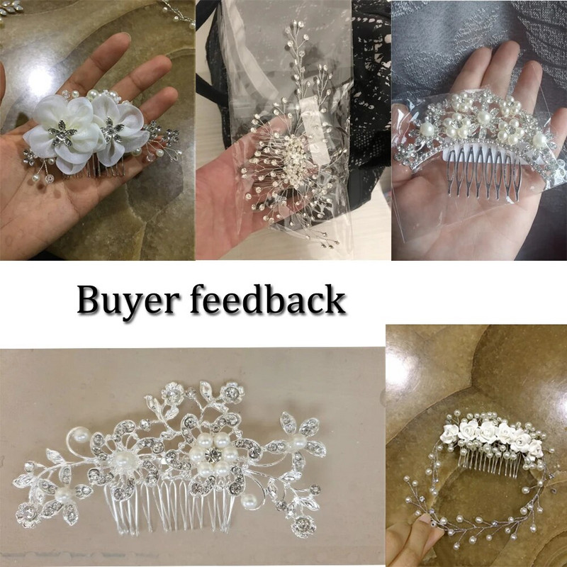Mix Style Elegant Crystal Pearl Lille Juukseehted Pulmajuukseaksessuaarid Juuksekamm Pruudi tiaara juuksekaunistused Hulgimüük