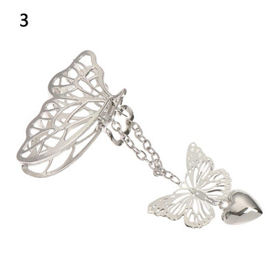 Kuum uus Korea õõnes liblikas tups Juuksenõel Naiste Tüdruk Vintage metallist Kuldne Värv Clip Ehted Styling Tool Aksessuaarid